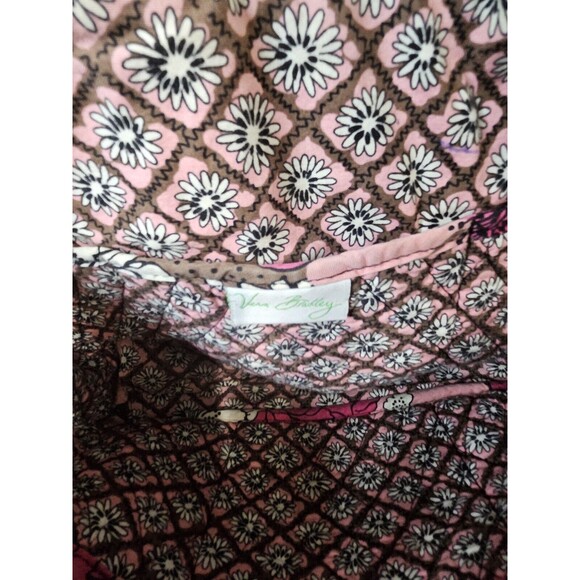 Vera Bradley Quilted Mocha Rouge Shoulder Handbag Zipper Floral 2011 Purse - Picture 9 of 13